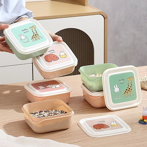 ミッフィープラスチックタッパーセット冷蔵庫収納ケースキッチン家庭用収納ケース整理ケース電子レンジ弁当箱