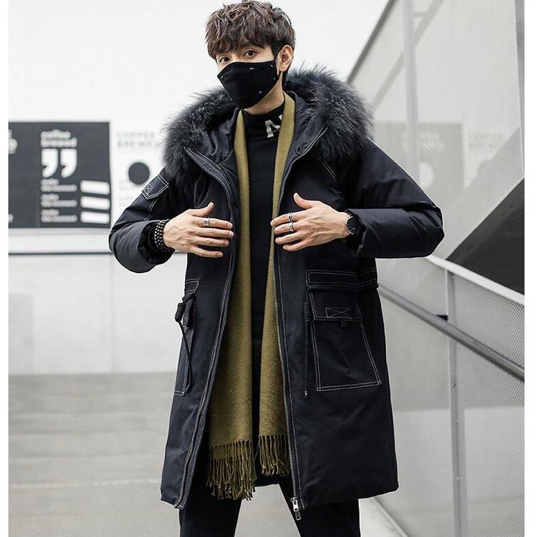 高品質 ダウンコート ダウンジャケット アウター 暖かい ロング丈コート メンズ 無地 防寒 厚手 秋冬 お洒落 冬服 フード付き/