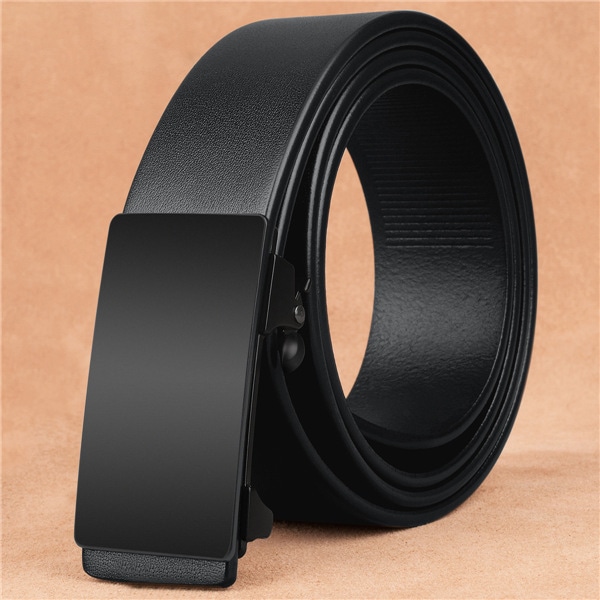 牛革 ベルト メンズ 穴なし スライド式 レザー 革 カジュアル ビジネス スーツ オートロック 長め ゴルプレゼント シンプル 男性用