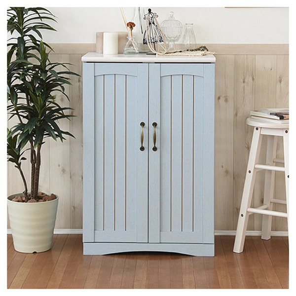 JKプラン FFC-0002-BL ブルー&ホワイト フレンチカントリー家具 [キャビネット (幅60cm/フレンチスタイル)] メーカー直送