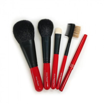 喜筆(kiHiTsu) 赤軸 ブラシ5本セット ポーチ付 rED5PouCH