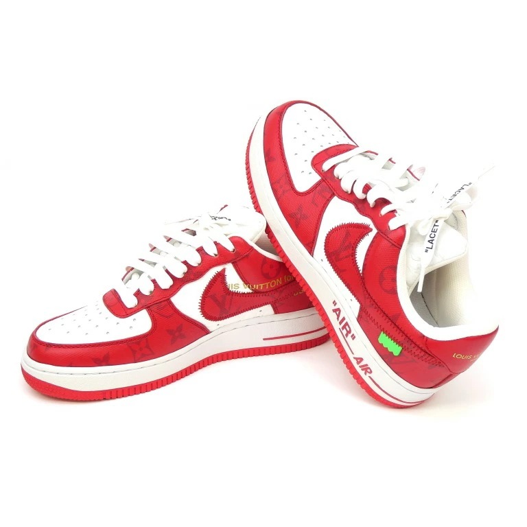 ルイヴィトン×ナイキ LOUIS VUITTON × NIKE エア フォース 1 ヴァージル・アブロー Air Force 1 by Virgil Abloh ホワイト×コメットレッド レザー 5.