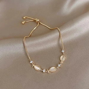 lcky o25lcky oブレスレット 腕輪 魚 キャッツアイ バングル 腕飾り ゴールド 女性用 ギフト プレゼント 可愛い