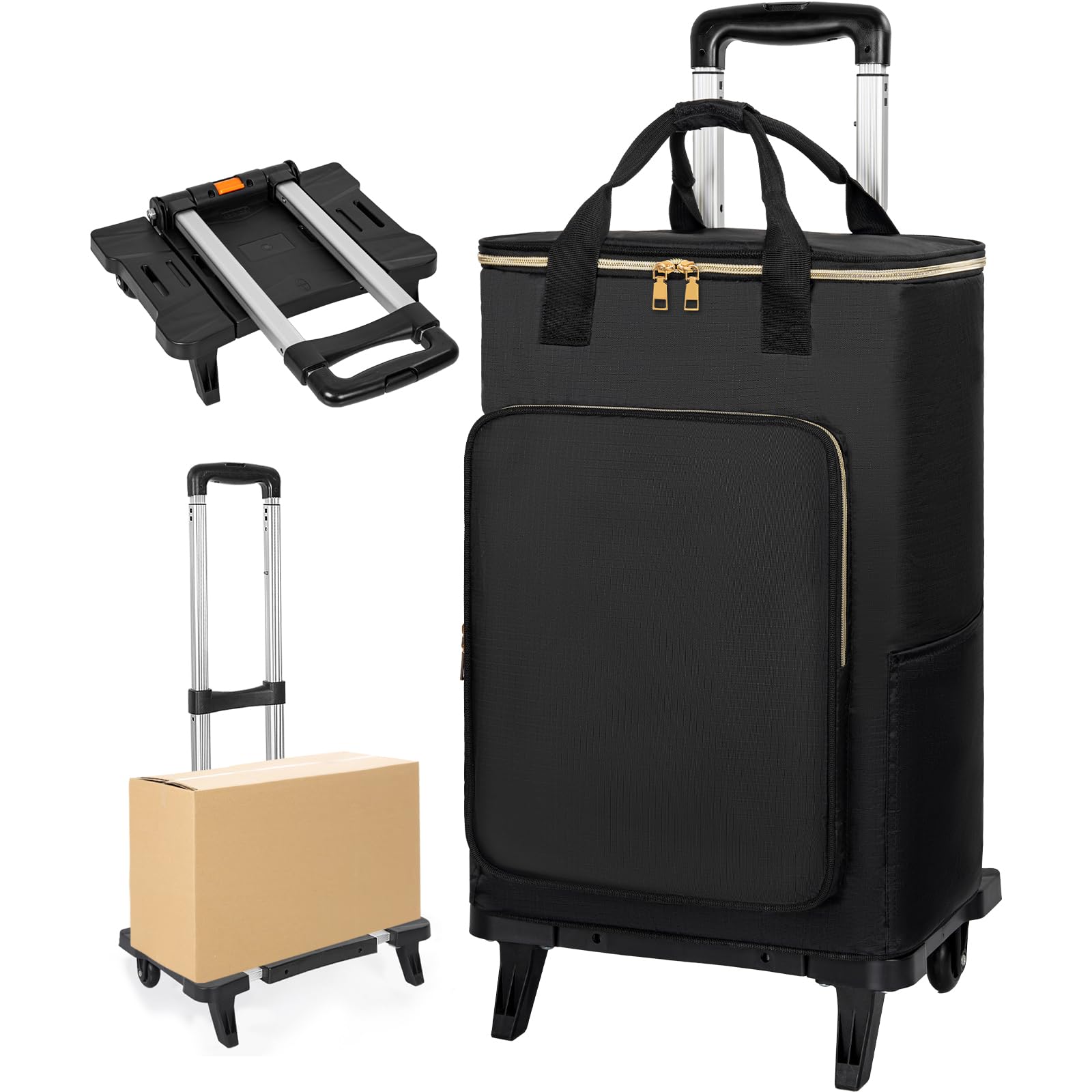 【TORIBIO】ショッピングキャリー エコバッグ 保冷バック 取り外し可能 2WAY 保温 便利 コンパクト 横押し 高齢者 2輪 (ブラック) 4,962円