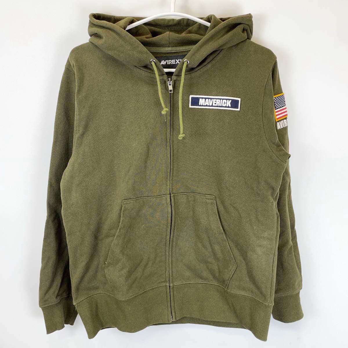 【中古】アヴィレックス ジップパーカー トップガン マーヴェリック F グリーン レディース