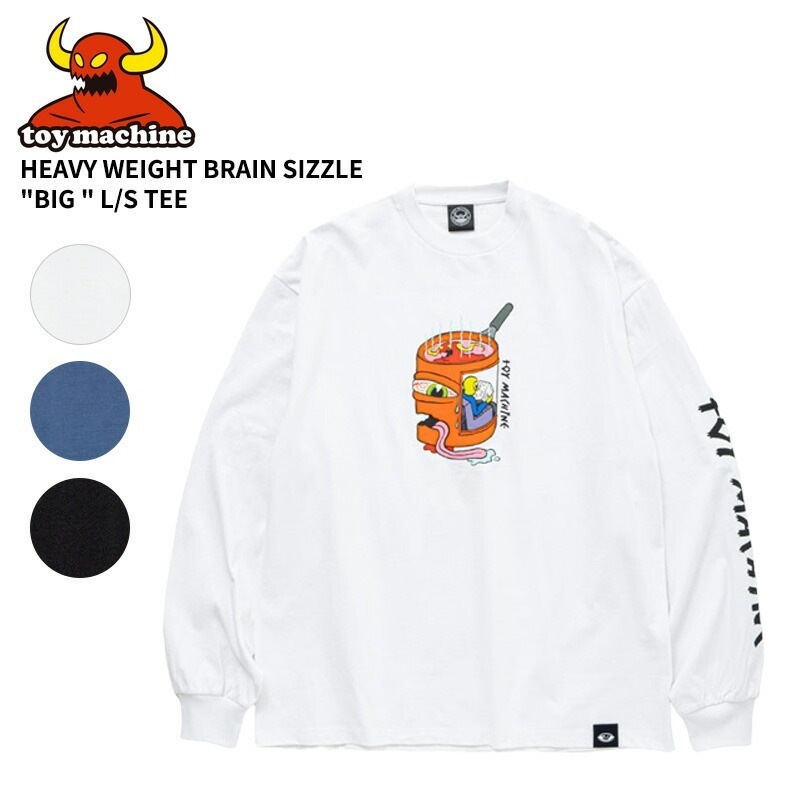 トイマシーン メンズ プリント 長袖Tシャツ ロンT TOY MACHINE トップス ロングTシャツ ストリート スケーター tmpflt10