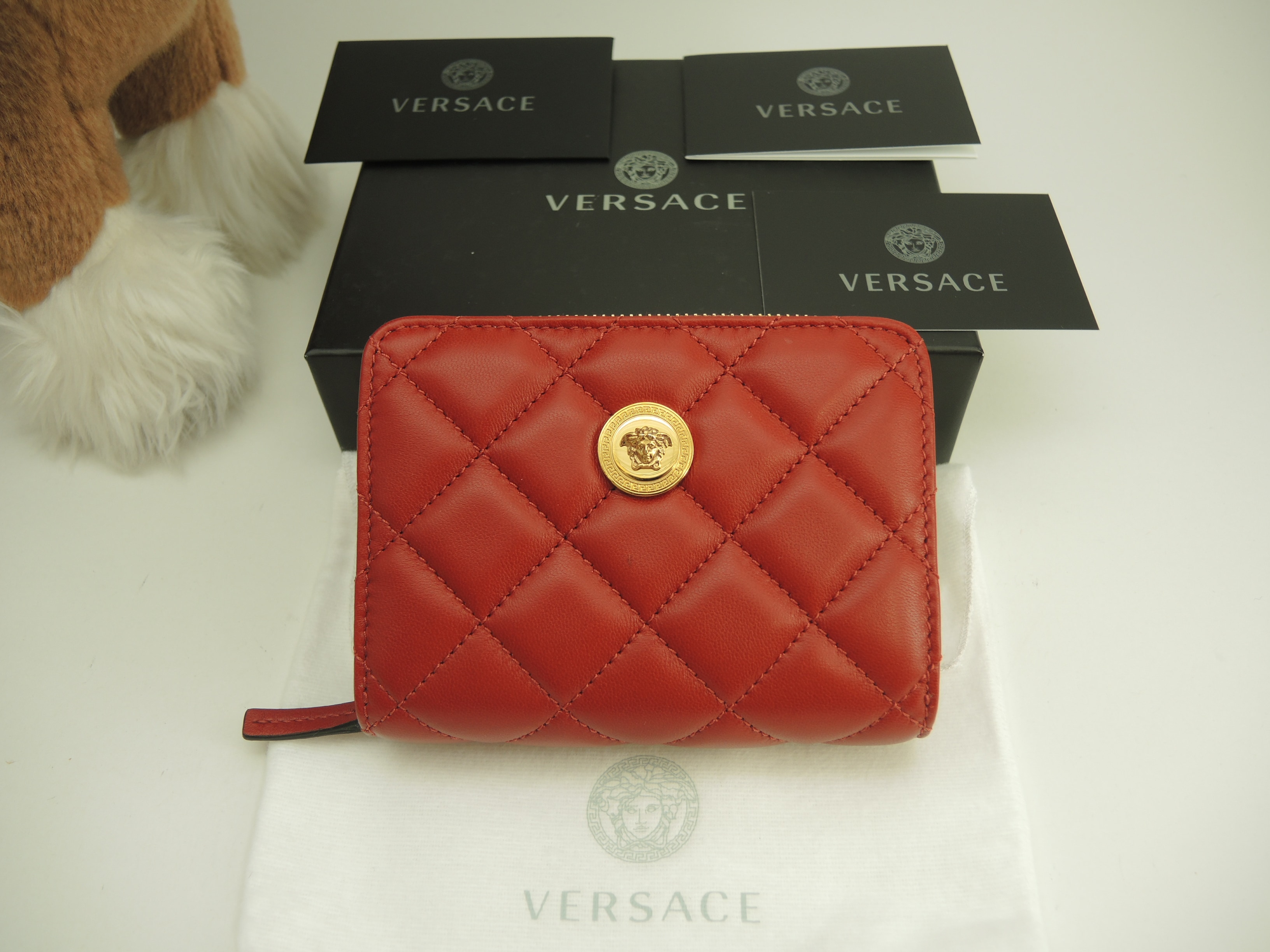 コンパクトウォレット メデューサ レザー赤 2折財布 DPDI167S 未使用@ 2