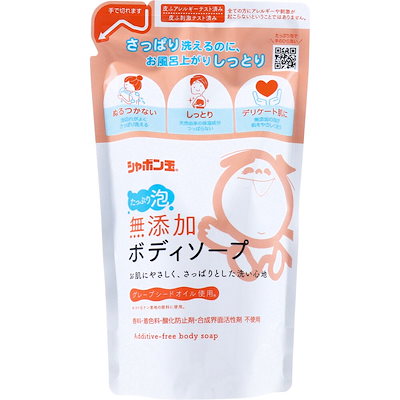 他サイト： シャボン玉石けん シャボン玉 無添加ボディソープ たっぷり泡 つめかえ用 470ml 詰替 詰替え 詰め替えの商品画像