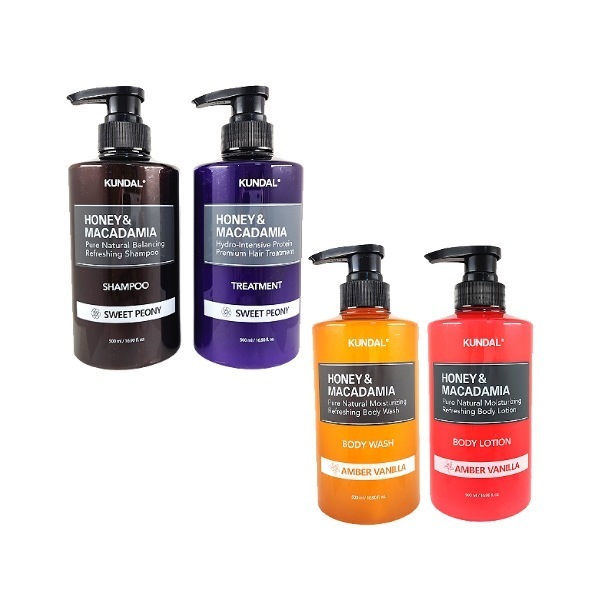 ハニーアンドマカデミア シャンプー500ml+トリートメント500ml+ボディウォッシュ500ml+ボディローション500mlの香り15種択1