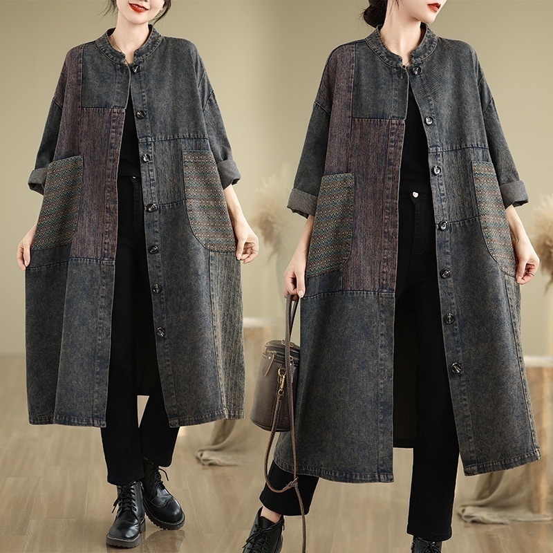 【急速出荷】 ズボン秋古い布をつなぎ合わせて水洗いして古いデニム 5,097円