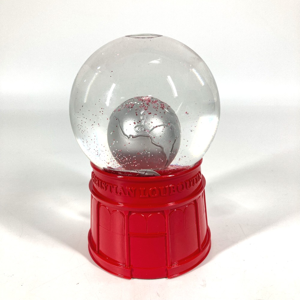 スノードーム 非売品 ノベルティ 雑貨 小物 オブジェ 地球 飾り ガラス レッド