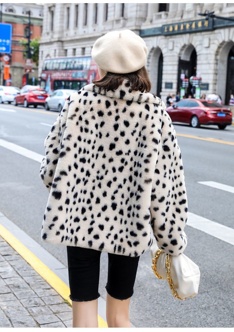 2025秋 冬新作豹柄 おしゃれ 裏起毛 厚手 人工 毛皮コート アウター トップス セミロング丈 レディース 防寒 大きいサイズ 暖かい ゆったり 2025秋 冬新作アウター 福袋