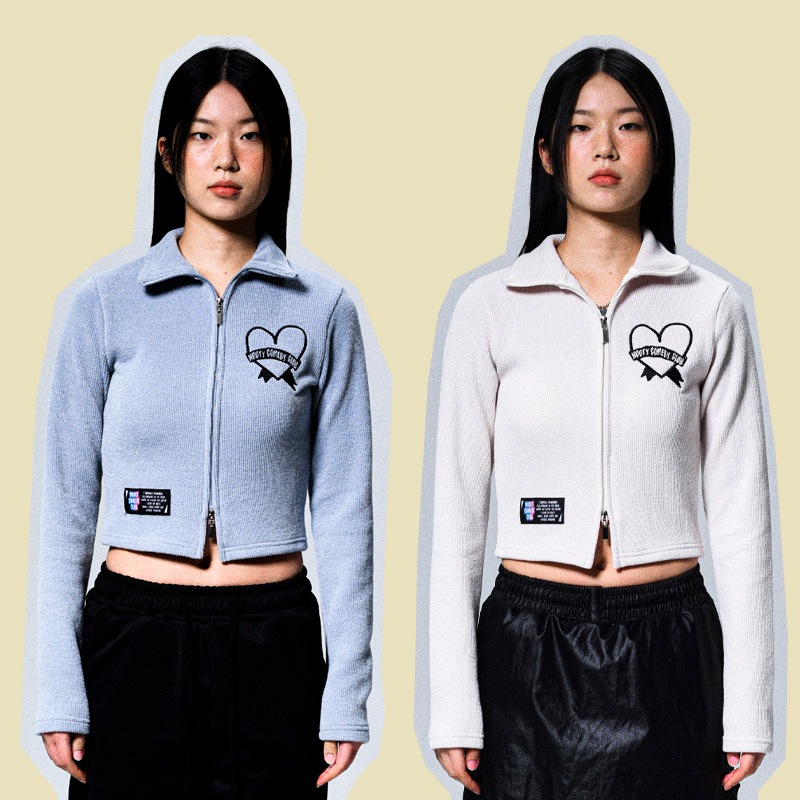 HEART BAND CROP CARDIGAN