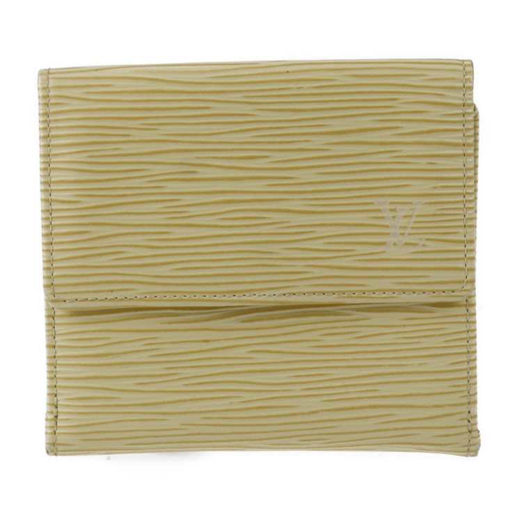 LOUIS VUITTON ルイ ヴィトン 三つ折り財布 M6348A ポルトモネ ビエ カルト クレディ エピレザー ヴァニラ イエロークリーム系 ゴールド金具 Wホック ビトン【本物保証】