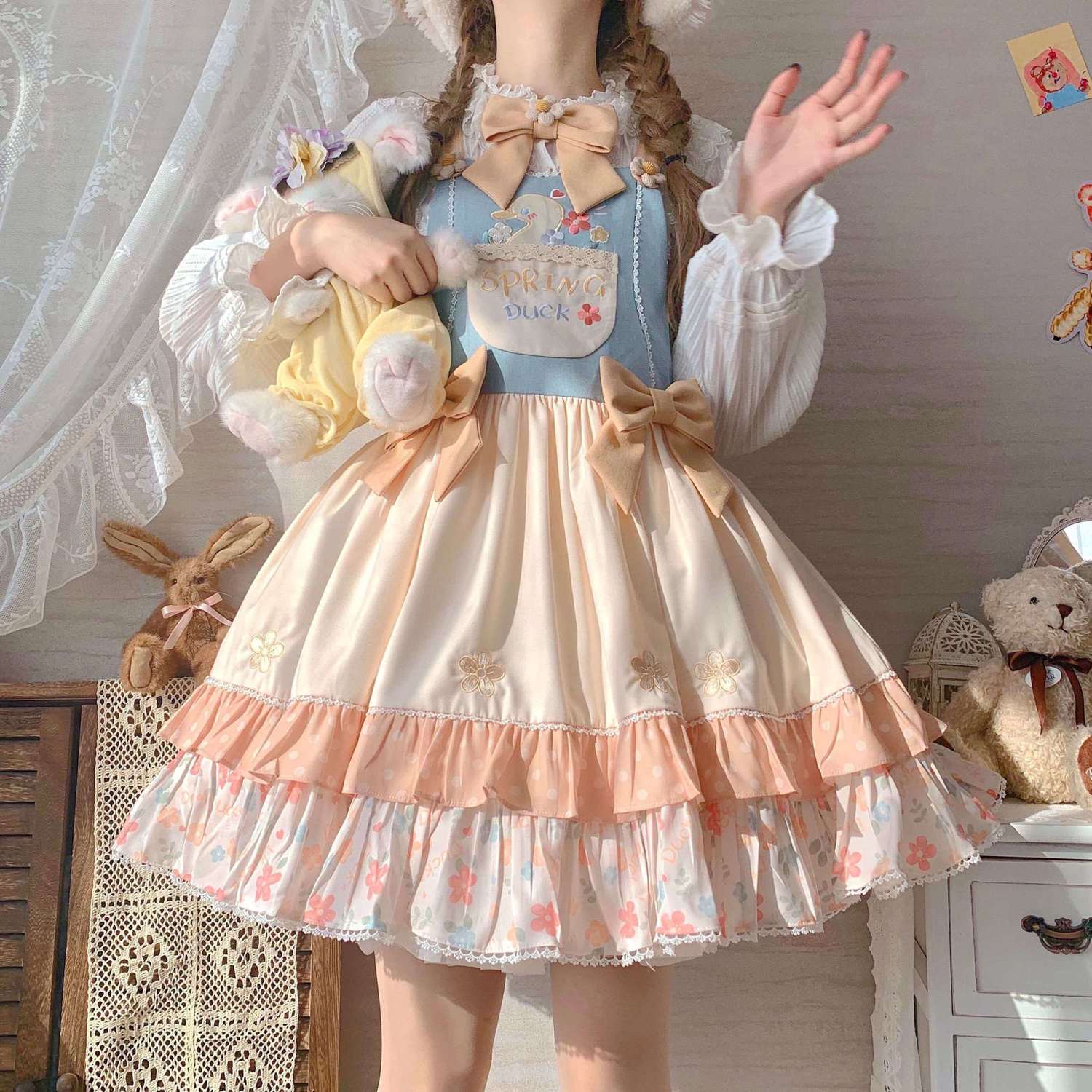 限定SALE!ロリータストラップjsk春遊鴨ロリータワンピース 5,235円