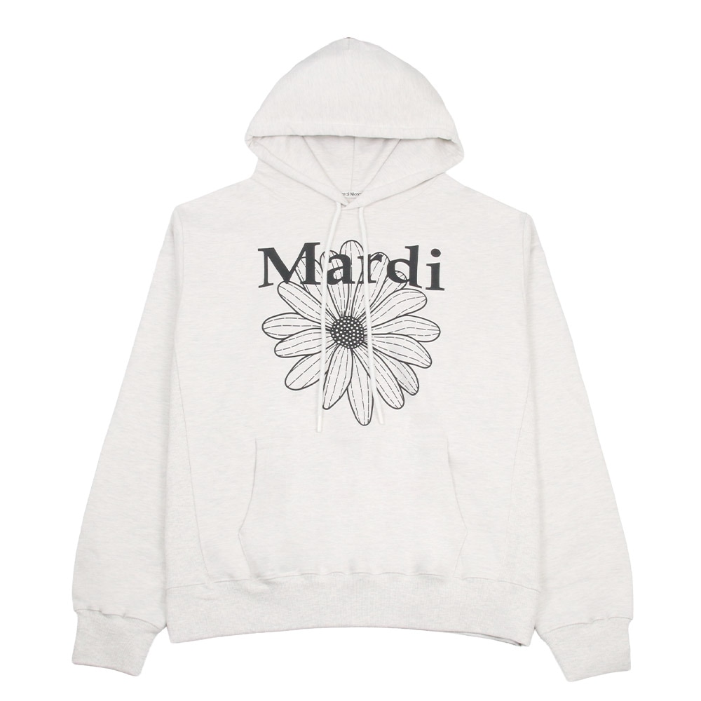 OVERSIZED HOODY FLOWERMARDI OATMEAL BLACK 長袖 レディース 韓国 ファッション アパレル プルオーバー