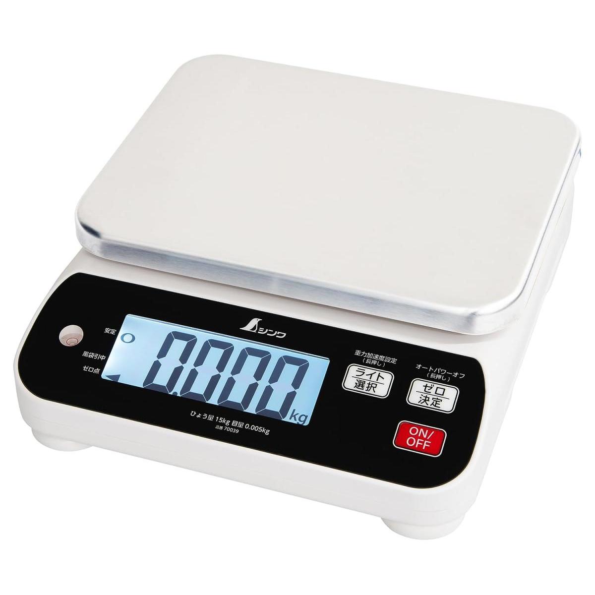 シンワ測定 デジタルはかり WP 6000g 防塵防水 取引証明以外用 防塵 防水性能 ステンレス皿付 オートパワーオフ 70038 シンワ