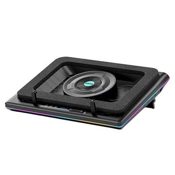 llano V12RGB-BK ブラック ノートパソコン 冷却パッド RGBライトモード 15-19インチ対応 メーカー直送