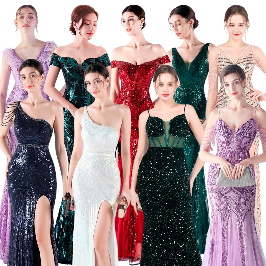10月25日新品パーティドレス パーティードレス ワンピース 礼装ロングドレス マーメイドライン パーティー ナイトドレス スパンコール 演奏会 発表会 卒業式 合唱団