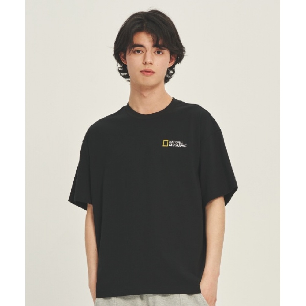 NATIONALGEOGRAPHIC 5/2 N232UTS909 수피마 스몰 로고 반팔 티셔츠 CARBON BLACK
