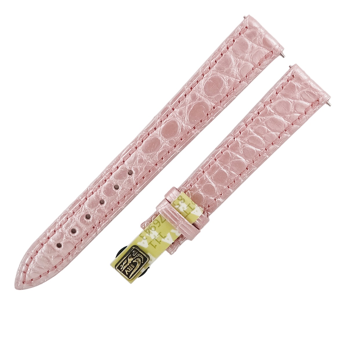 フランクミュラー FRANCK MULLER 腕時計パーツ トノウカーベックス 1752 クロコバンド クロコダイル ピンク 未使用 純正 ショート シャイニー 14mm ピンク 【中古】