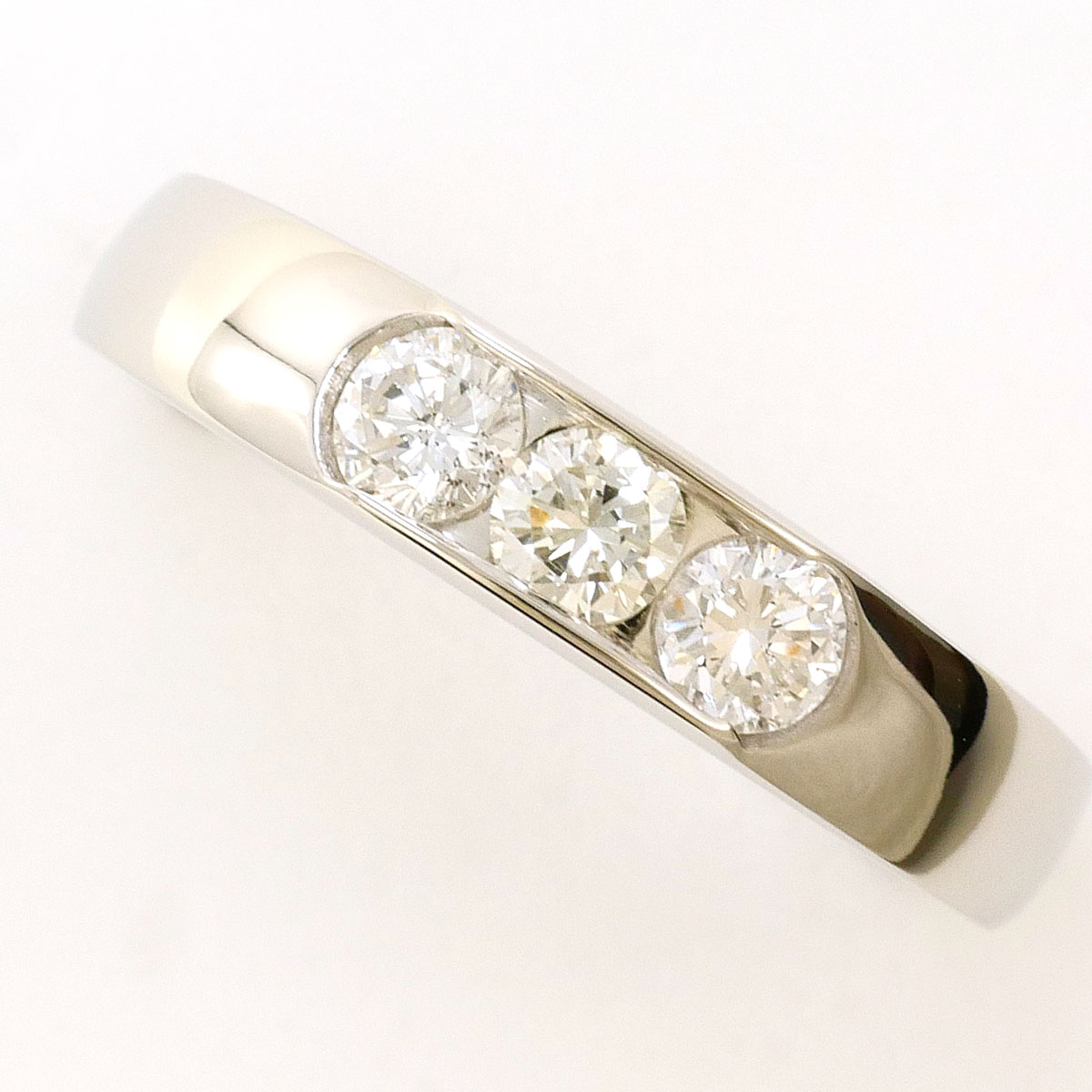 PT900 プラチナ リング・指輪 9号 ダイヤモンド 0.33ct 総重量約3.5g 中古