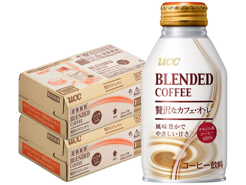 【送料無料】 UCC ブレンドコーヒー 贅沢なカフェオレ ボトル 260ml2ケース/48本 4,841円