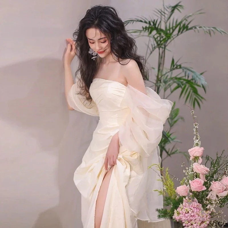 パーティードレス2024 新作 感 気質 ワンピース 花嫁ロングドレス 結婚式ワンピース 結婚式 ドレス ウェディングドレス 白 ロングドレス 韓国ファッション50