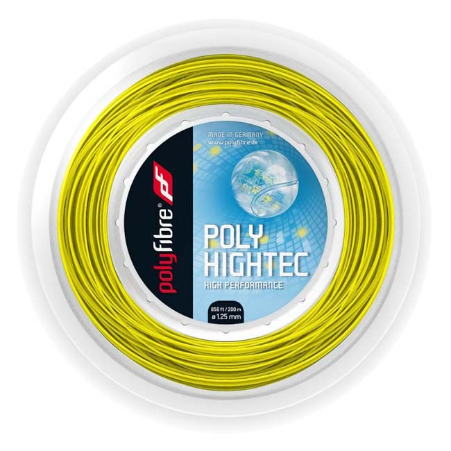 ポリファイバー(Polyfibre) ポリハイテック 1.10／1.15／1.20／1.25／1.30mm イエロー 200Mロール 硬式テニス ポリエステルガット