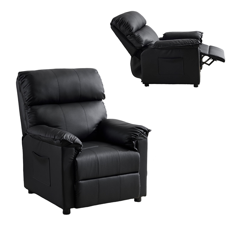 リクライニングソファー ソファー 1人掛け ゲーミングチェア PU 165度調節可能　収納ポケット付き PUレザー チェア オットマン一体型 パーソナルチェア 耐圧分散 一人暮 ふわふわ お