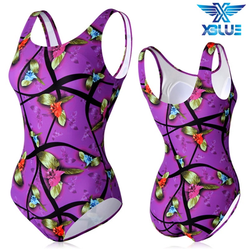 レディースアクアワンピース水着 女性 水泳 耐塩素性 ハイアクティブ 水着 XBL-0021-05