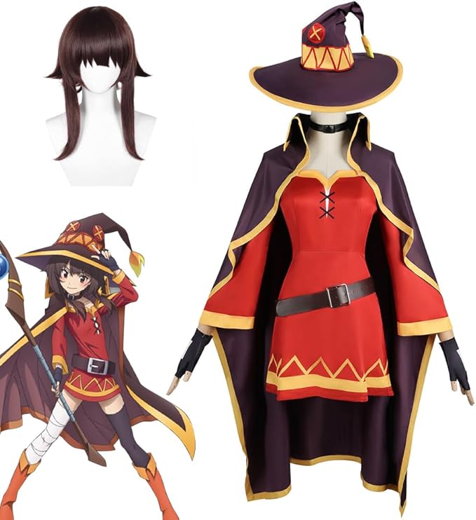 クリスマス ハロウィン ステージ服 文化祭 仮装 大人用 豪華セット ウィッグ付き 衣装 コスプレ カズマ サトウ めぐみん この素晴らしい世界に祝福を！アクア