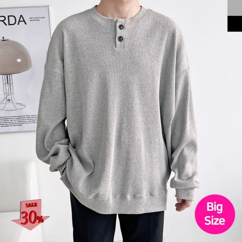 男子ビッグサイズ バート リブ マンツーマンTシャツ