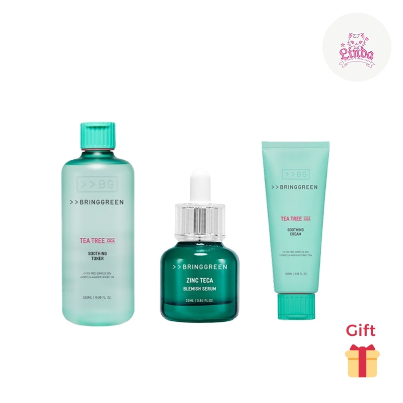 ティー ツリーCスージングトナー250ml&クリーム100ml& ジンクテカBセラム25mlセット