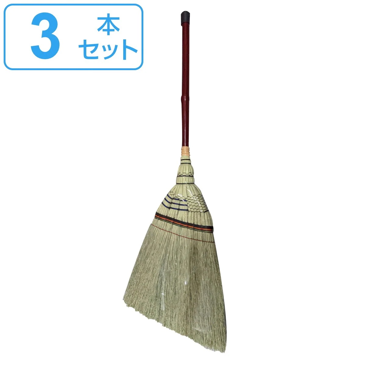 座敷ぼうき 手編み 短柄 長さ82cm 3本セット ホウキ 屋内 手箒 畳 フローリング お座敷ほうき 和室 客間 リビング 床 室内 掃き掃除 はき掃除 清掃グッズ 清掃道具 清掃用品