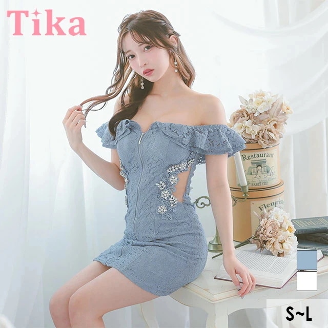 【即日発送】キャバ ドレス タイト ミニ オフショルダー ジップデザイン くびれ透け シースルー ビジュー S～Lサイズ 大きいサイズ セクシー キャバドレス キャバ嬢 キャバクラ ラウンジ スナック