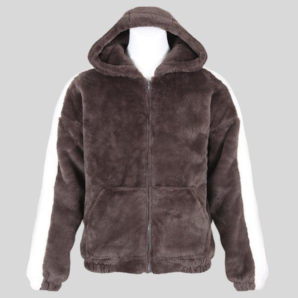 メンズ冬セミオーバーフィットライン極細糸フード付きジップアップジャンパーRB-JUW-Q058-チャコール