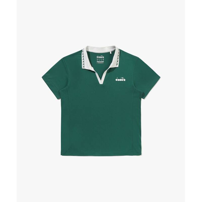 ディアドラ diadora クラシック テニス PK 襟付き半袖Tシャツ レディース GREEN D6222TTS54GND 352234