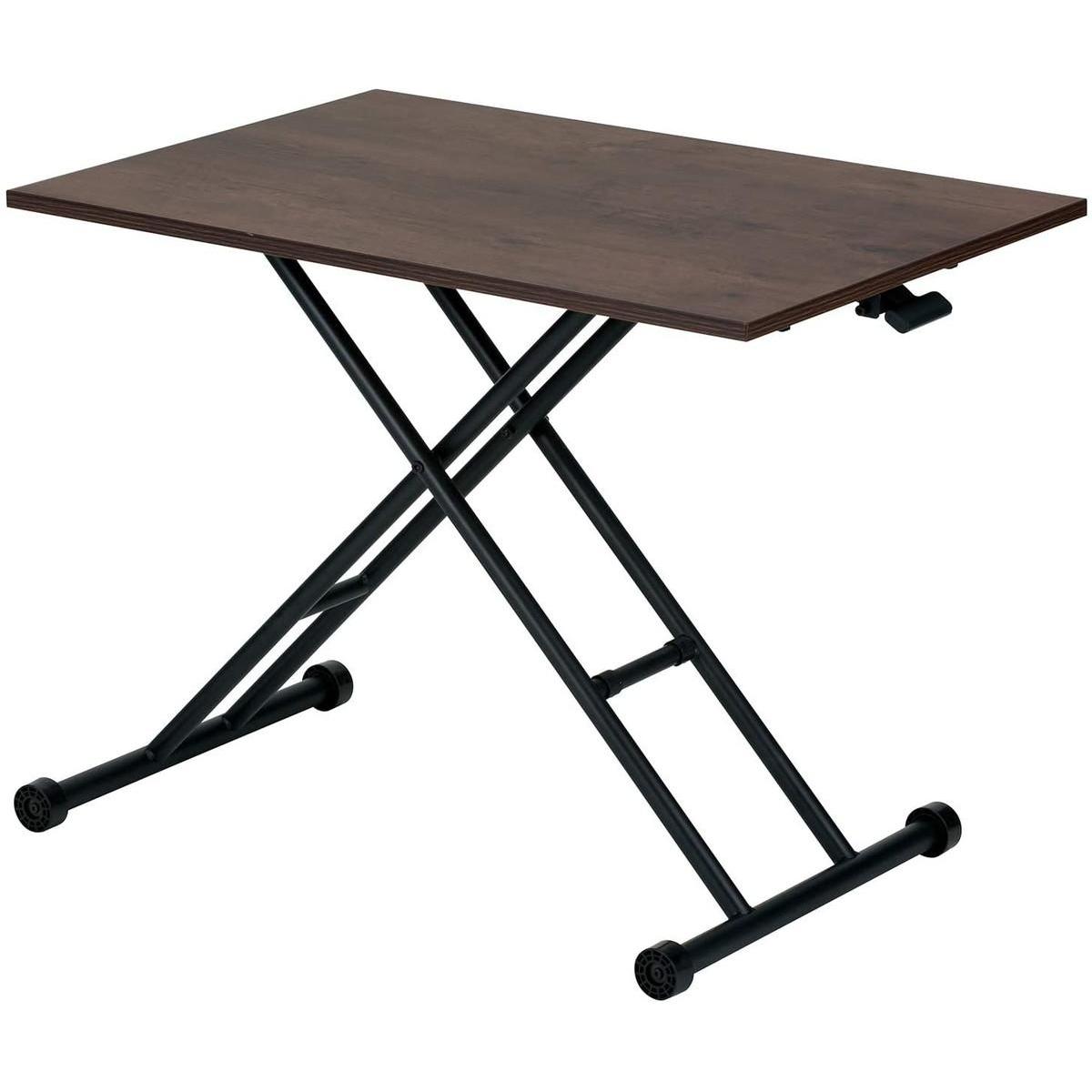 【在庫有・即納】 武田コーポレーション ガス圧昇降式テーブル 9060 BR ブラウン 90×60×71.5 昇降式 T8-GST90BR マルチ 高さ調節 テーブル