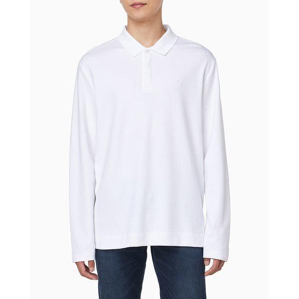 メンズ クラシックフィット ラックス コットン インターロック ポロ 長袖 Tシャツ(4LD233G)
