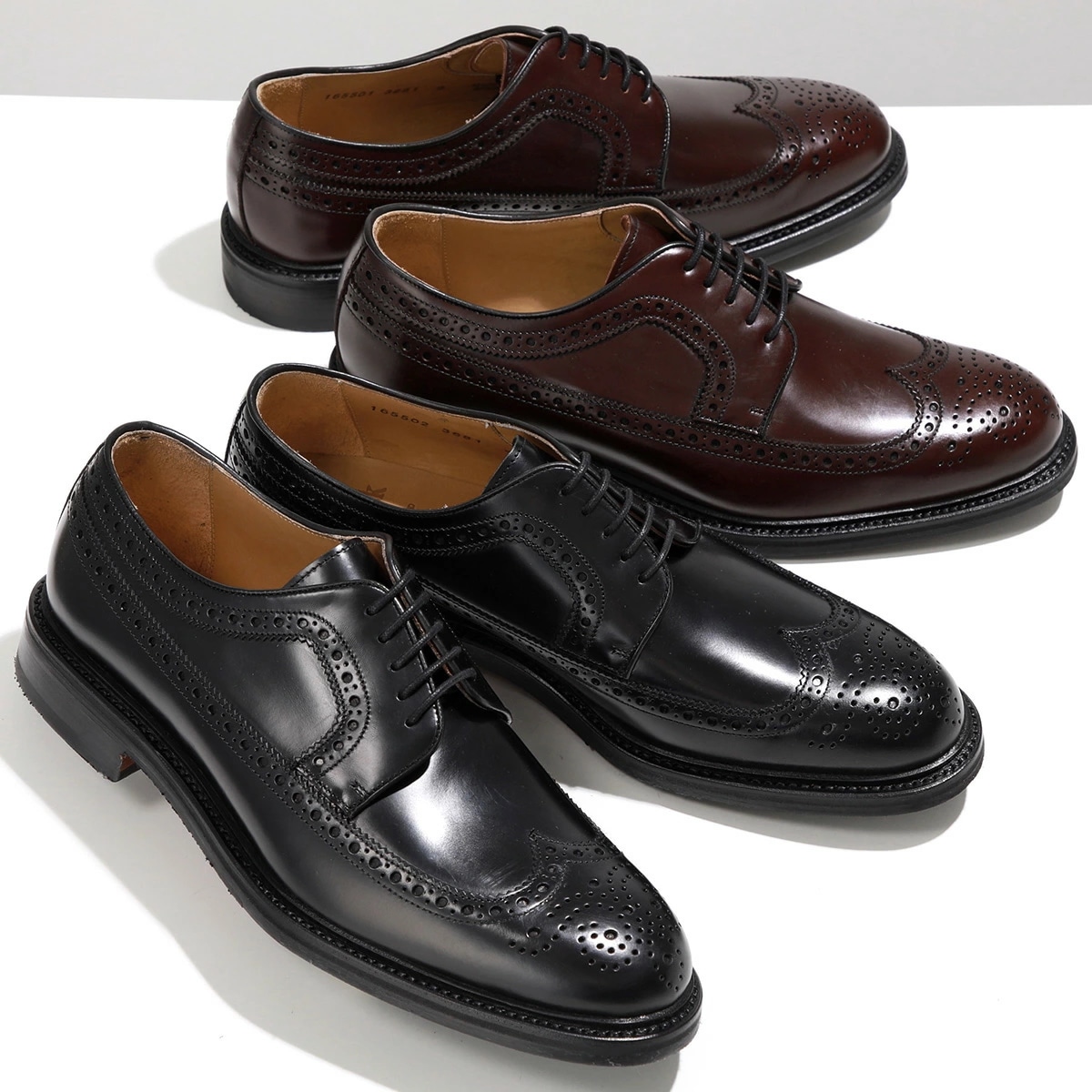 Berwick1707 バーウィック ドレスシューズ 3681 メンズ ウィングチップ レザー シューズ レースアップ アーモンドトゥ 革靴 カラー2色