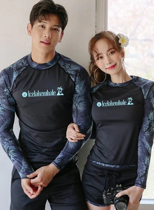 ラッシュガード スリーピース 3点セット 長袖 上下セット ペアコーデ カップル レディース