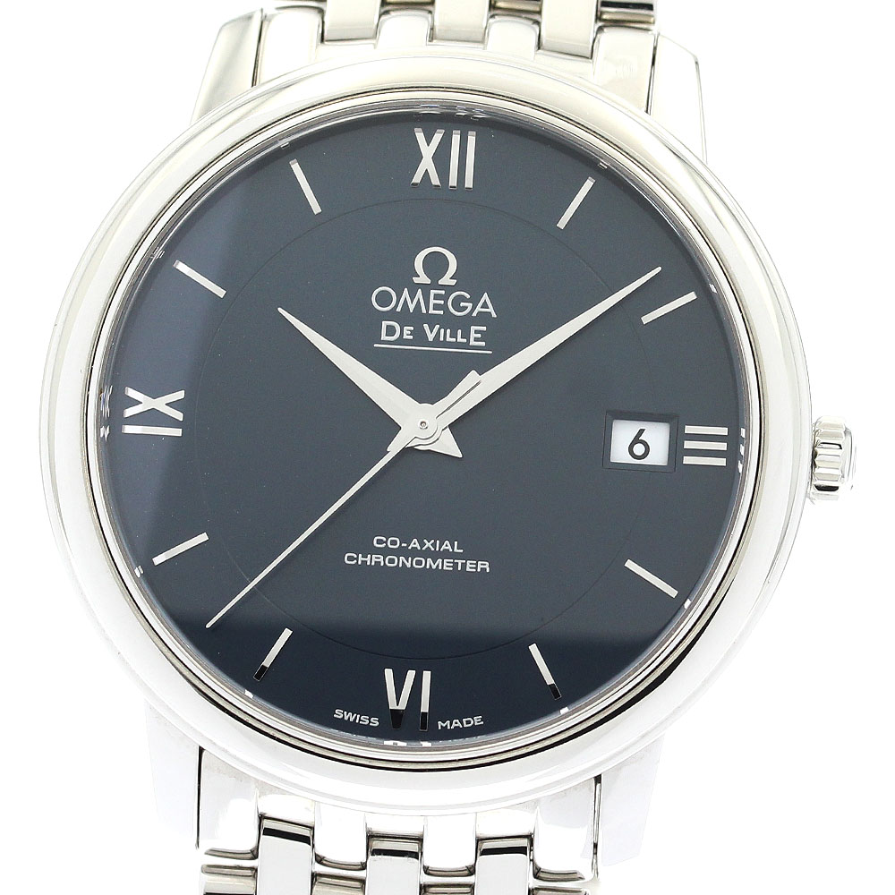 オメガ OMEGA 424.10.37.20.03.001 デビル プレステージ コーアクシャル クロノメーター 自動巻き メンズ 良品 箱・保証書付き_892172【中古】