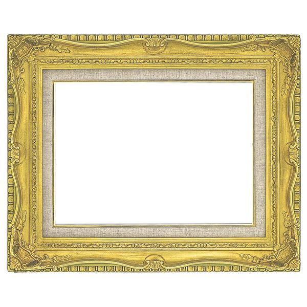 油絵額縁／油彩額縁 (F8 ゴールドアクリル) 黄袋 吊金具付き 高級感