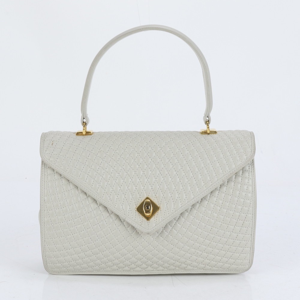 美品 キルティング トップハンドル ゴールド 金具 レザー ハンドバッグ トート レディース RUE CL11-6 中古