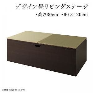 日本製 収納付きデザイン畳リビングステージ [そよ風]そよかぜ 畳ボックス収納 60x120cm（一畳x1） ロータイプ（高さ30cm） [畳色]グリーン