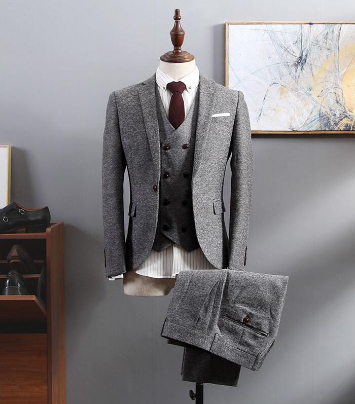 営业促进 上品 ３色展開 ビジネス 無地 ３点セットアップスーツ カジュアルスーツ 司会 格好良い メンズファションドレス 通勤 細身 厚手 結婚式 フォーマル 演奏会 ジャケット+ズボン+ベスト ９
