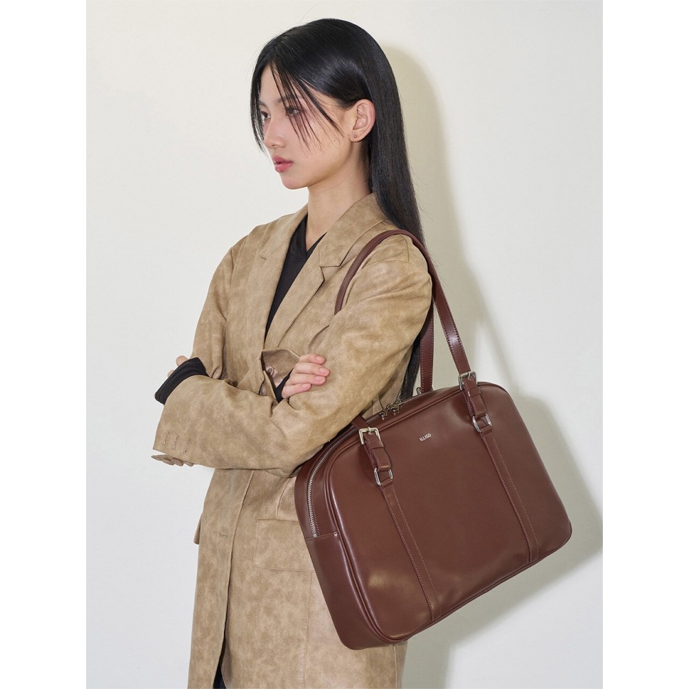 イリゴベーシックスクエアビッグバッグ 2 カラーショルダーバッグ