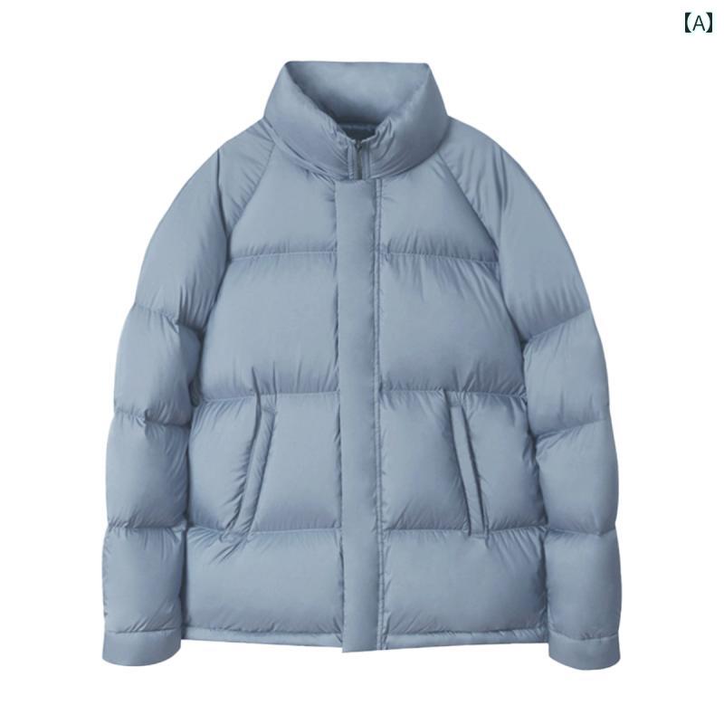 ダウンジャケット メンズ ショート アウター 防寒 ファッション おしゃれ 軽量 涼しい カジュアル ブルー 暖かい