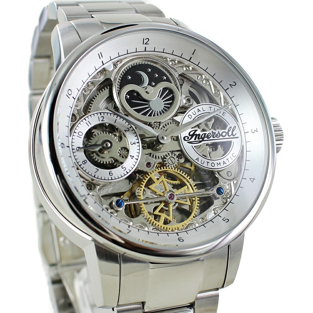 自動巻き 1本限り 腕時計 手表 インガーソル インガソール 時計 スケルトン ステンレス オートマチック 電池交換不要 自動巻き時計 メンズ ブランド シンプル 彼氏 夫 父 誕生日プレゼント 記念